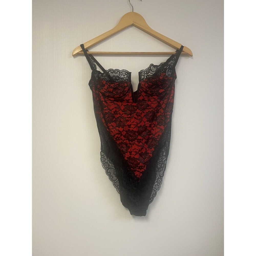Vintage 90s Victorias Secret Gold Label High Cut Bodysuit Whimsigoth Sheer Lace